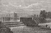LONDON. Lampern Fishing, Teddington Lock 1871 old antique print picture