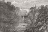WARCS. View of Warwick Castle 1871 old antique vintage print picture