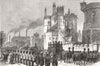 LONDON. Funeral of Sir Burgoyne-parade, Tower Wharf 1871 old antique print