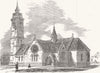 DURHAM. New Church, West Hartlepool 1854 old antique vintage print picture