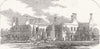 NORFOLK. Hunstanton Hall, Norfolk, after fire 1853 old antique print picture