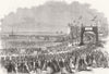SOMT. Pier, Clevedon, Somersetshire 1869 old antique vintage print picture
