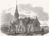 LINCS. Memorial Church, Hanworth, Lincolnshire 1863 old antique print picture