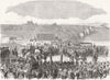 SCOTLAND. Colours for Argyle Highlanders, Dover 1869 old antique print picture