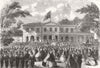 DEVON. Fortescue Memorial, Castle Yd, Exeter 1863 old antique print picture