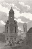 NORTHUMBS. Newcastle-upon-Tyne. Townhall 1863 old antique print picture