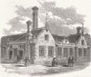 LANCS. Gregson baths & washhouses, Lancaster 1863 old antique print picture