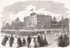 SUFFOLK. Military parade, Henham Hall (Stradbroke) 1863 old antique print