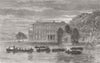 YORKS. Walton Hall(Waterton), boats, lake 1865 old antique print picture