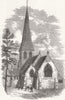 HERTS. St Paul's Church, Langleybury 1865 old antique vintage print picture