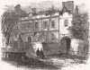 LONDON. Cromwell House, Highgate, after fire 1865 old antique print picture