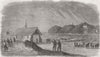 WALES. lifeboat Station, Carmarthen Bay 1860 old antique vintage print picture