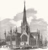 NORFOLK. St Nicholas Church, Gt Yarmouth, restored 1864 old antique print