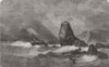 CORNWALL. Land's end 1859 old antique vintage print picture