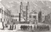BERKS. Eton School Drill 1860 old antique vintage print picture