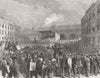 LONDON. Southwark Election 1869 old antique vintage print picture