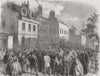 LONDON. Riot, Mission House, St George's, East 1859 old antique print picture