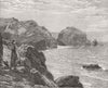 CORNWALL. On the Coast of Cornwall 1880 old antique vintage print picture