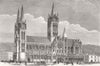 CORNWALL. Truro Cathedral 1880 old antique vintage print picture