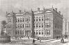 LONDON. Medical Exam Hall, Savoy Place, Embankment 1886 old antique print
