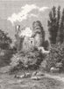 WALES. castle ruins, Hawarden Park 1880 old antique vintage print picture