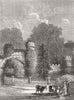 WALES. Entrance to Hawarden Park 1880 old antique vintage print picture
