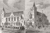 SCOTLAND. Burgh Hall, Crosshill & Govan Hill, Glasgow 1880 old antique print