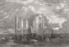 YORKS. Whitby Abbey, from Churchyard 1863 old antique vintage print picture