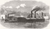 FRANCE. Franco-Prussian War. Gunboat, Seine, Paris 1870 old antique print