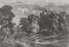 DERBYS. hall, Hardwick, Derbyshire 1863 old antique vintage print picture