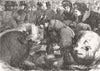 WARCS. sketch, Cattle-Show, Birmingham 1870 old antique vintage print picture