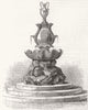 LONDON. Drinking-Fountain, Bryanston Sq(Byrne) 1863 old antique print picture