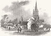 LINCS. Swineshead, Lincolnshire 1847 old antique vintage print picture