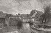 NORTHANTS. Street in Peakirk 1880 old antique vintage print picture