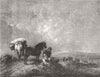 HORSES. Going to the Ferry 1856 old antique vintage print picture