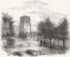The grave of Captain Cook, Rugeley Churchyard, Staffordshire 1856 old print