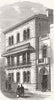 HANTS. Royal Naval Club, Portsmouth 1869 old antique vintage print picture