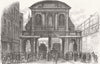 LONDON. Temple Bar, looking West 1877 old antique vintage print picture