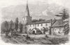 CAMBS. Madingley Church, nr Cambridge 1861 old antique vintage print picture