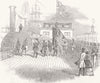 HANTS. Prince Albert landing, Albert Pier, Portsea 1847 old antique print