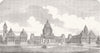 LONDON. Design for Wellington College 1853 old antique vintage print picture