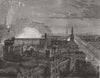 SCOTLAND. Edinburgh lit up - viewed from Calton Hill 1874 old antique print
