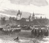 SCOTLAND. Prince of Wales, Dunrobin Castle, troops 1866 old antique print