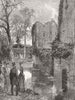 MONMOUTH. Prince of Wales, Raglan Castle, Moat-Walk 1881 old antique print