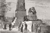 LONDON. Cleopatra's needle, Thames Embankment c1881 old antique print picture