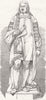 LONDON. Earl of Clarendon statue 1847 old antique vintage print picture