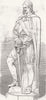 LONDON. Lord Falkland statue 1847 old antique vintage print picture