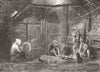 Cottage interior, Isle of Skye. Scotland 1853 old antique print picture