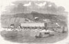 MILFORD HAVEN. Pontoon Launch, Gt East, Neyland  1854 old antique print