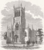 CLERKENWELL. St Mark's Church, Myddelton Sq  1858 old antique print picture